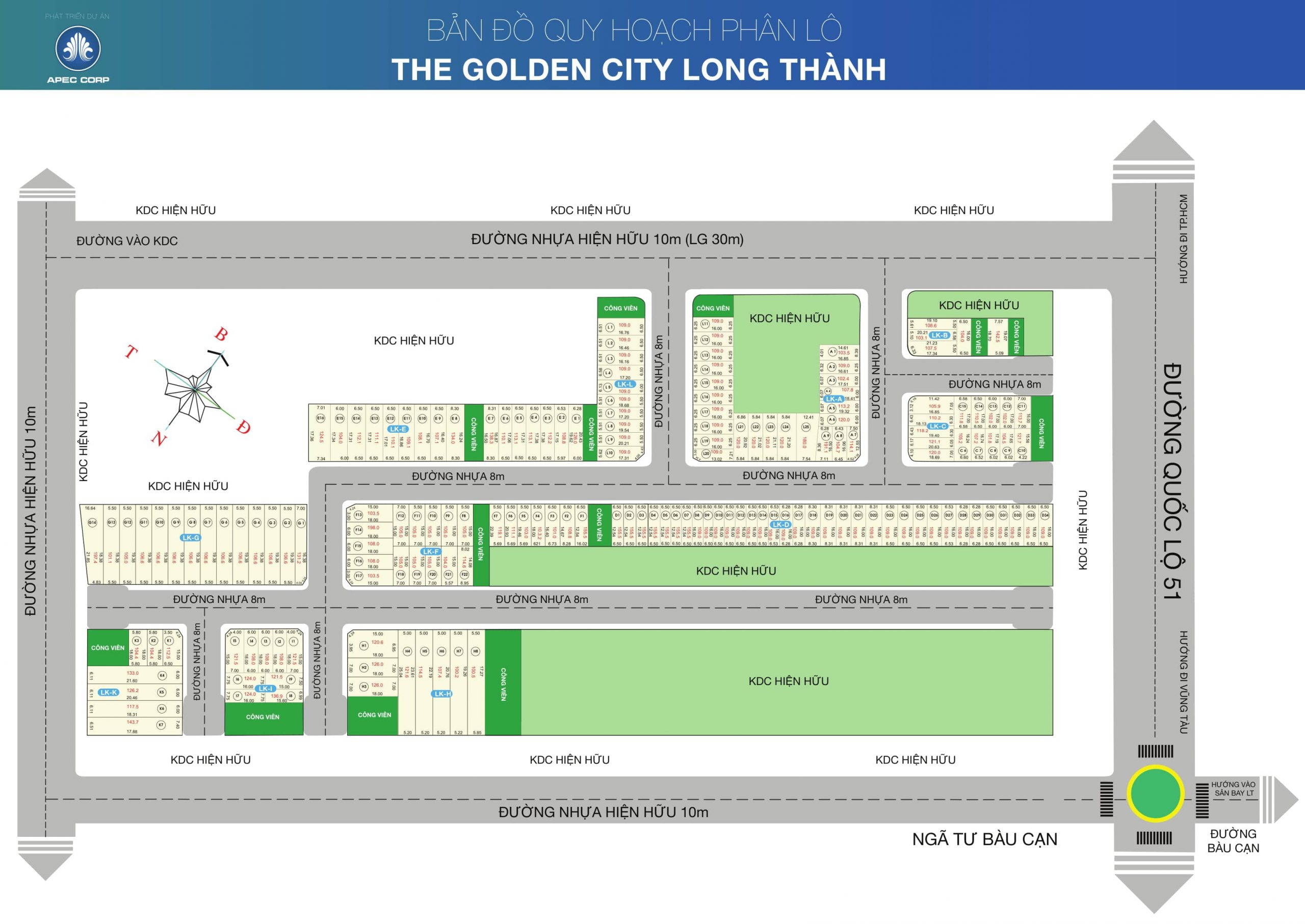Bản đồ quy hoạch phân lô dự án The Golden City